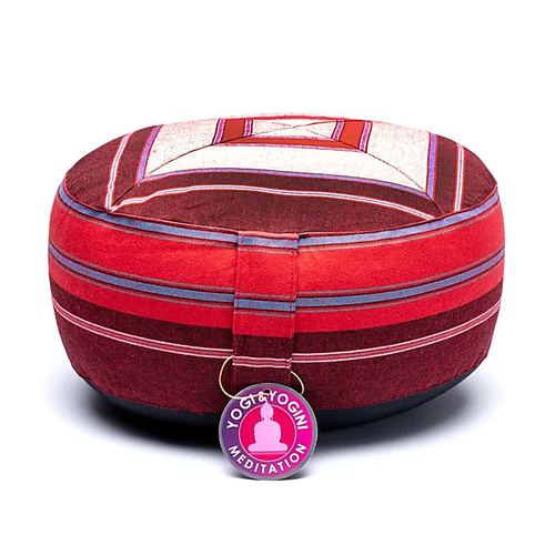 Meditationskissen rosa/rot gemustert
