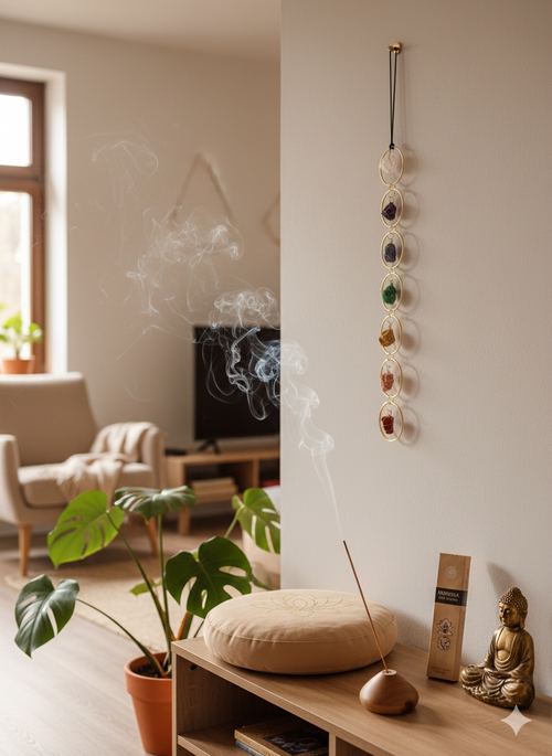 Chakra-Wandbehang „Seven Powers“ - gold