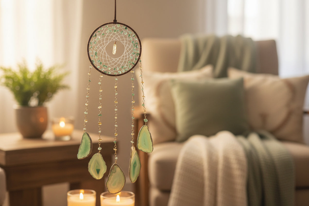 Kristall-Traumfänger „Grüne Harmonie“